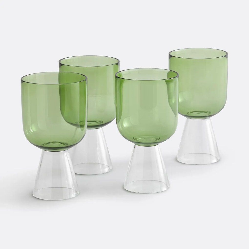 Set van 4 borosilicaat glazen met steel, Tolla