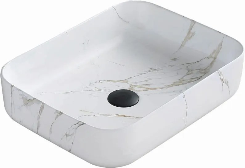 Mexen Carla opbouwwasbak 50 x 39 cm, wit steen - 21555091