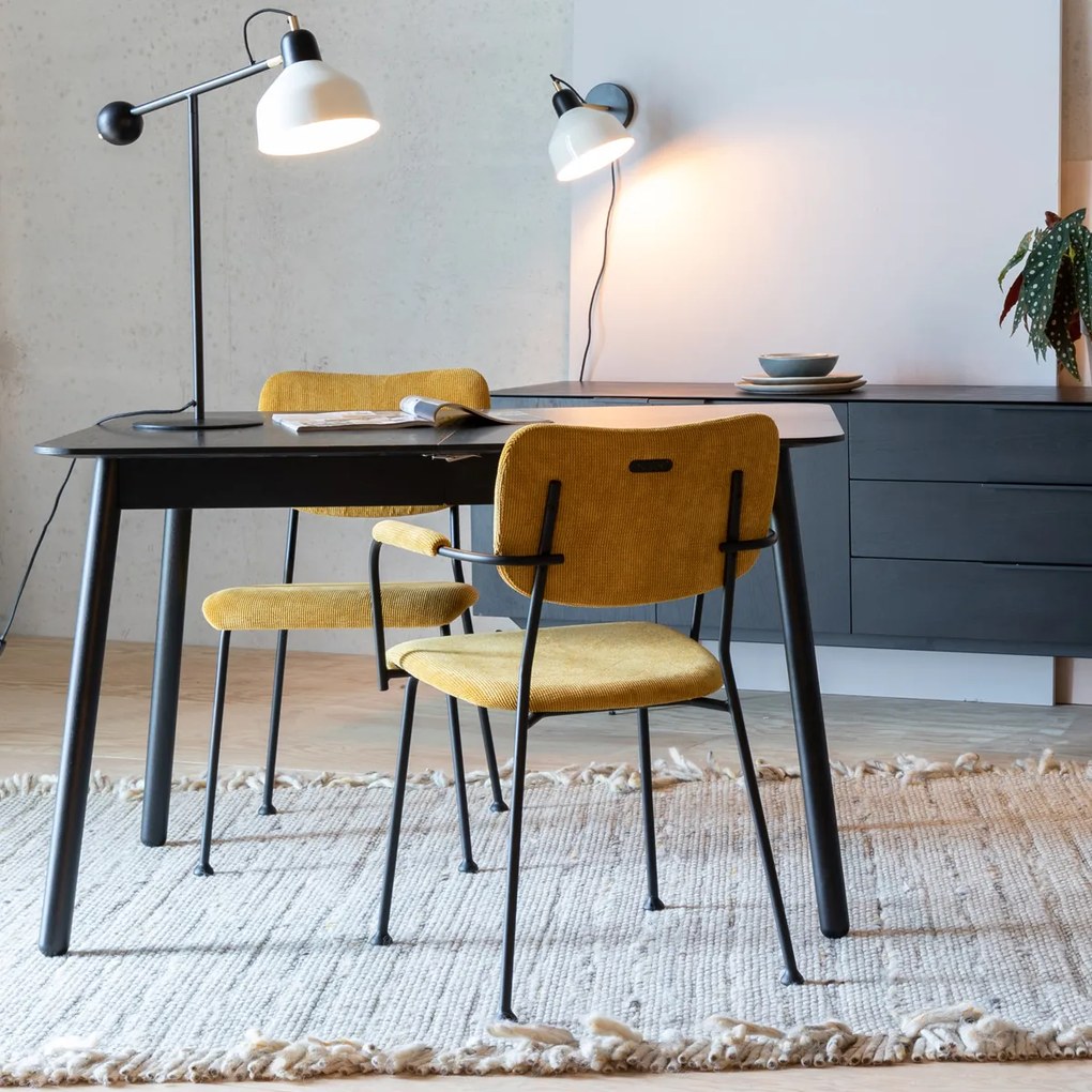 Zuiver Benson Design Armstoel Okergele Stof