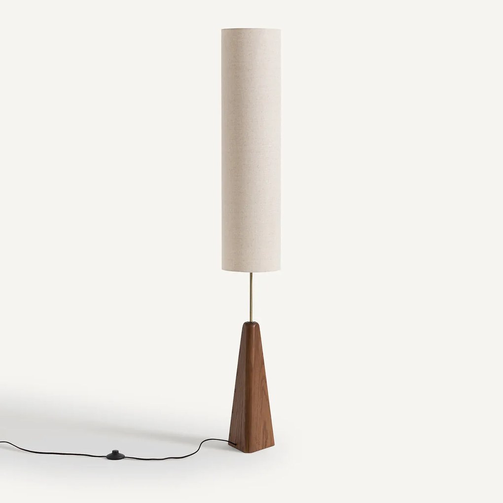 Staande lamp in massief eik met notentint, Nestwood