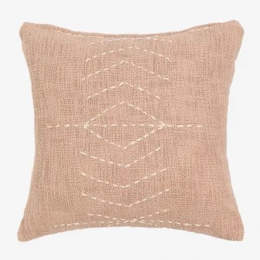 Vierkant Kussen 40x40 Cm Van Ceara-katoen Licht Nude Bruin - Sklum