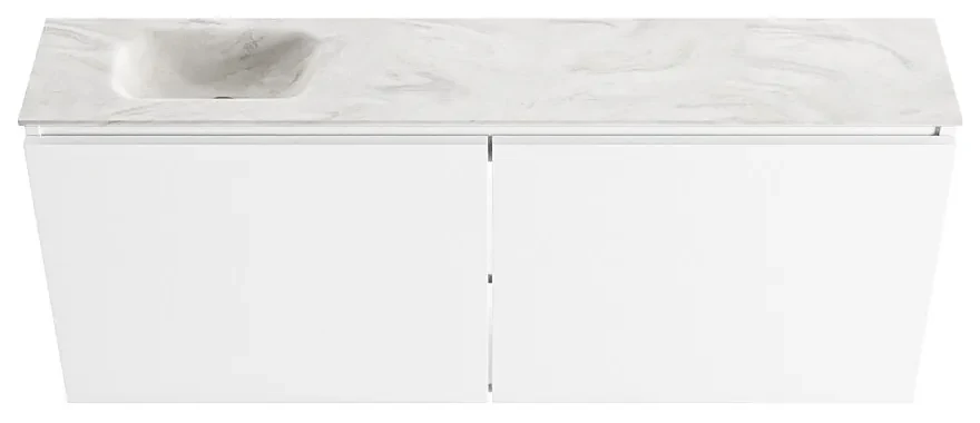 Mondiaz Ture DLux toiletmeubel 120cm talc met wastafel ostra links zonder kraangat
