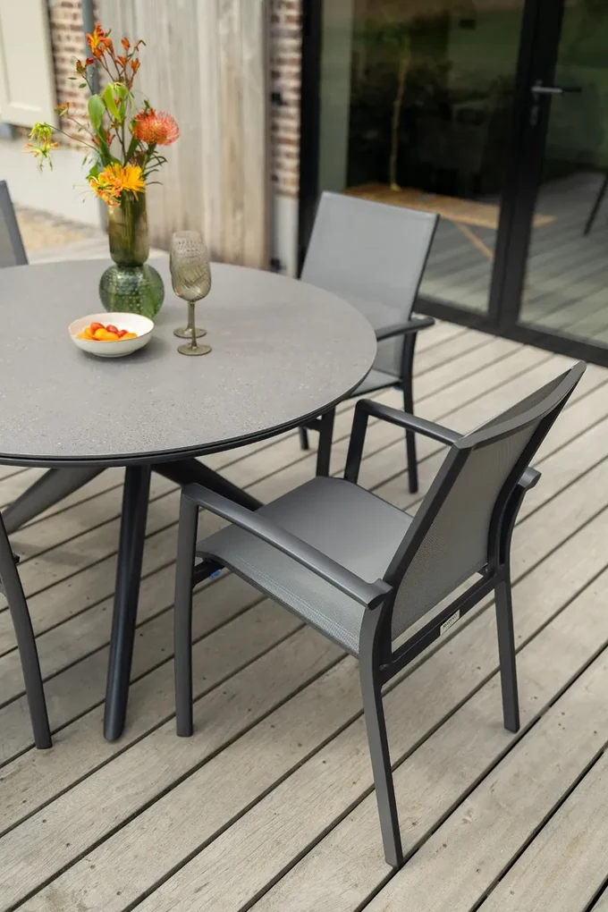 Dublin ronde tuintafel Ø120 cm. - Antraciet | BIANO