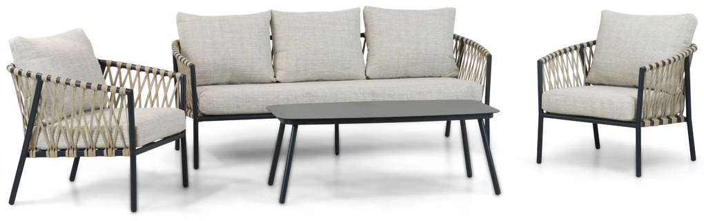 Stoel en Bank Loungeset 5 personen Aluminium/rope Grijs  Lifestyle Garden Furniture Feraro