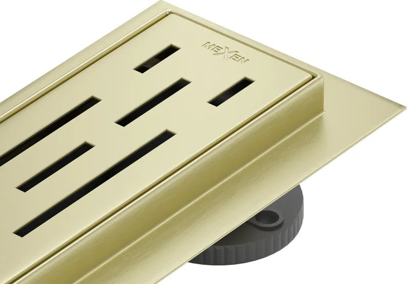 Mexen Flat 360° M01 draaibare lineaire afvoer 50 cm, geborsteld goud - 1A20050-40