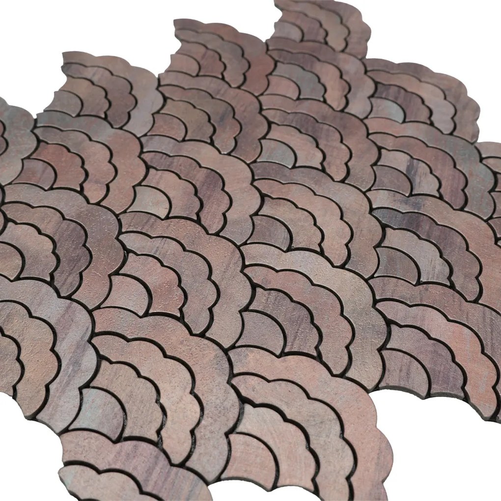 Zelfklevende Mozaïektegels Metaal | Waaier Mauve | 26,8×28,1 cm | Keuken, Bad & WC