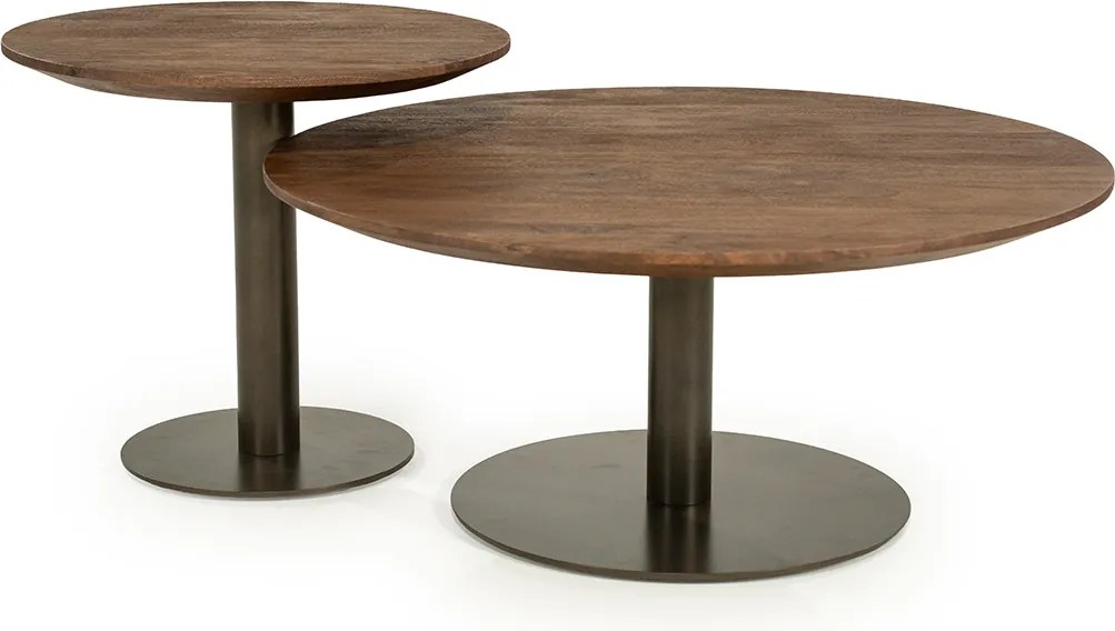 Brons Potige Salontafel Rond - 80 X 80cm.