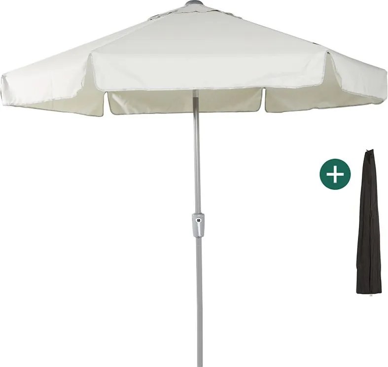 Parasol Shadowline Aruba | Inclusief hoes | Rond | 250cm | Met draaihendel | Grijs/Antraciet  | Kees Smit Tuinmeubelen