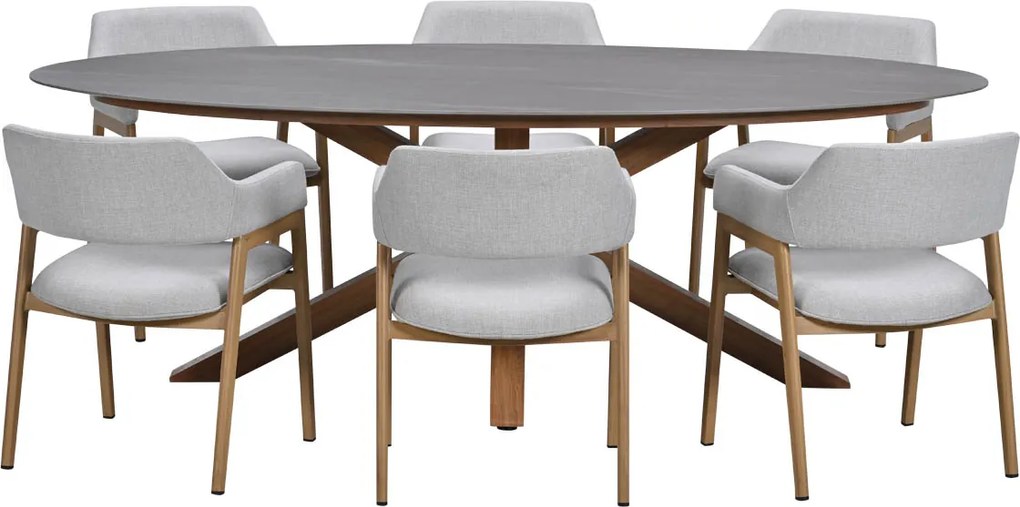 Garden Impressions Alexia tuinset 7-delig - Scot tuintafel 230x115 cm
