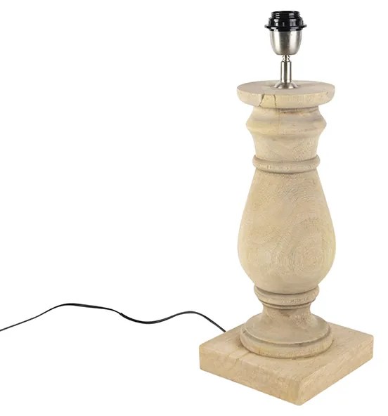 Landelijke tafellamp zonder kap naturel hout - Catnip