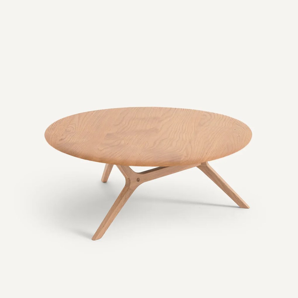Salontafel van massief eikenhout, diameter 90 cm, MARICIELO