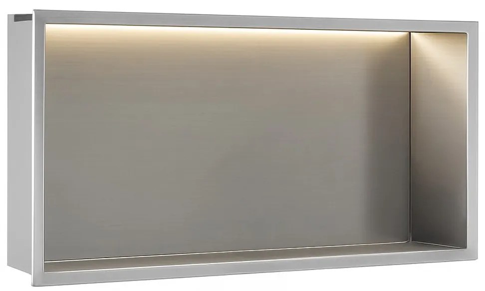 INBOUW BADKAMERPLANK LED 30x60 steel brush