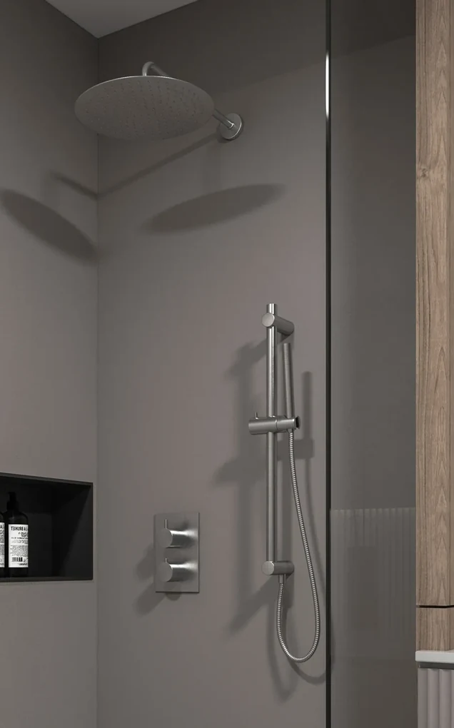 Saniclear Exclusive inbouw regendouche met 30cm hoofddouche, muurarm en glijstang RVS