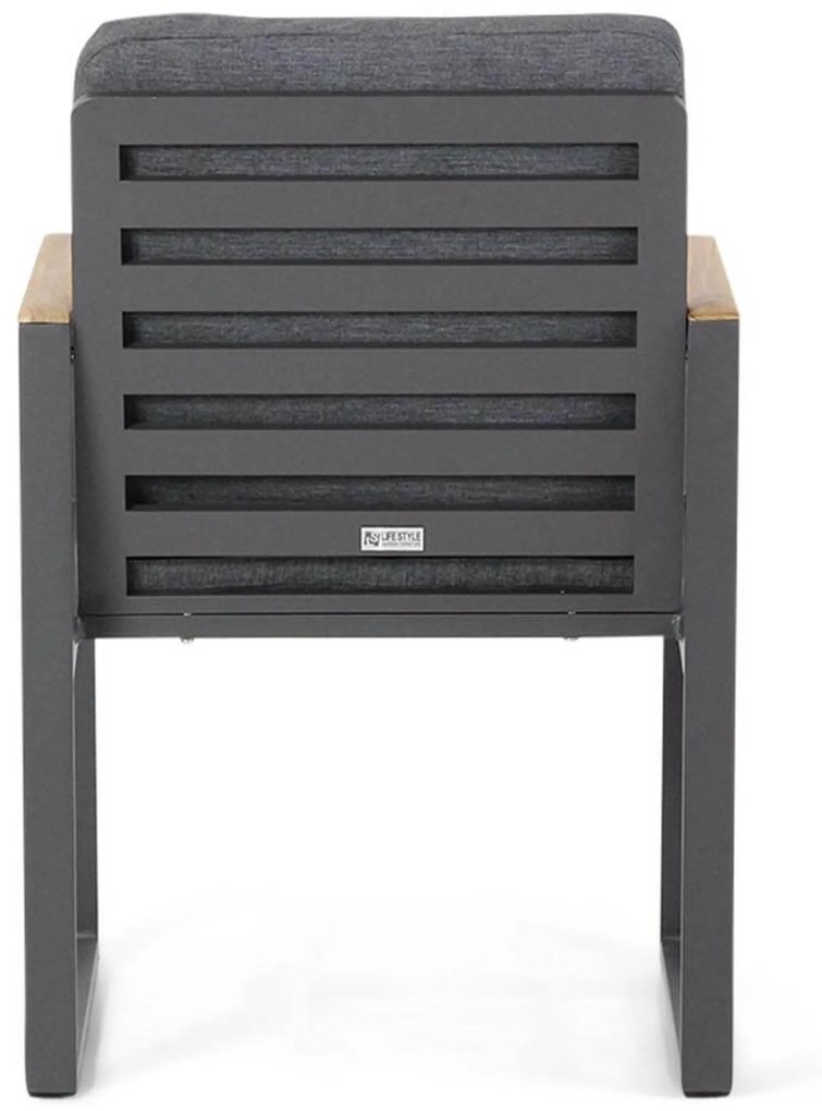Tuinset Ronde Tuintafel 6 personen 150 cm Aluminium Grijs Santika Furniture Soray