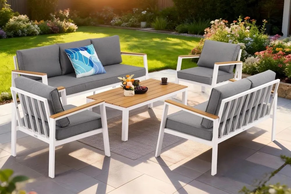 Zakintos Koffie 7 aluminium set wit Garden Point