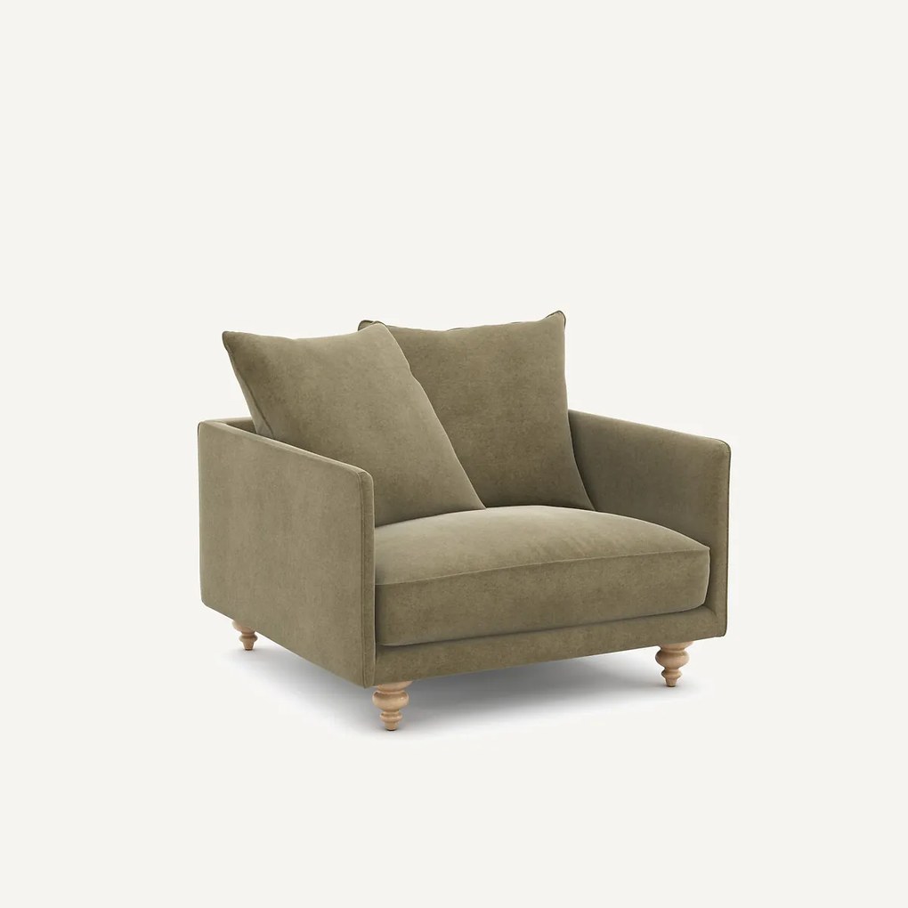 Linnen fluwelen fauteuil, LAZARE