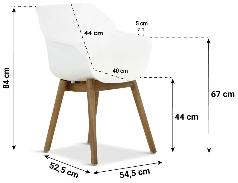 Tuinset 4 personen 200 cm Kunststof Wit Hartman Sophie