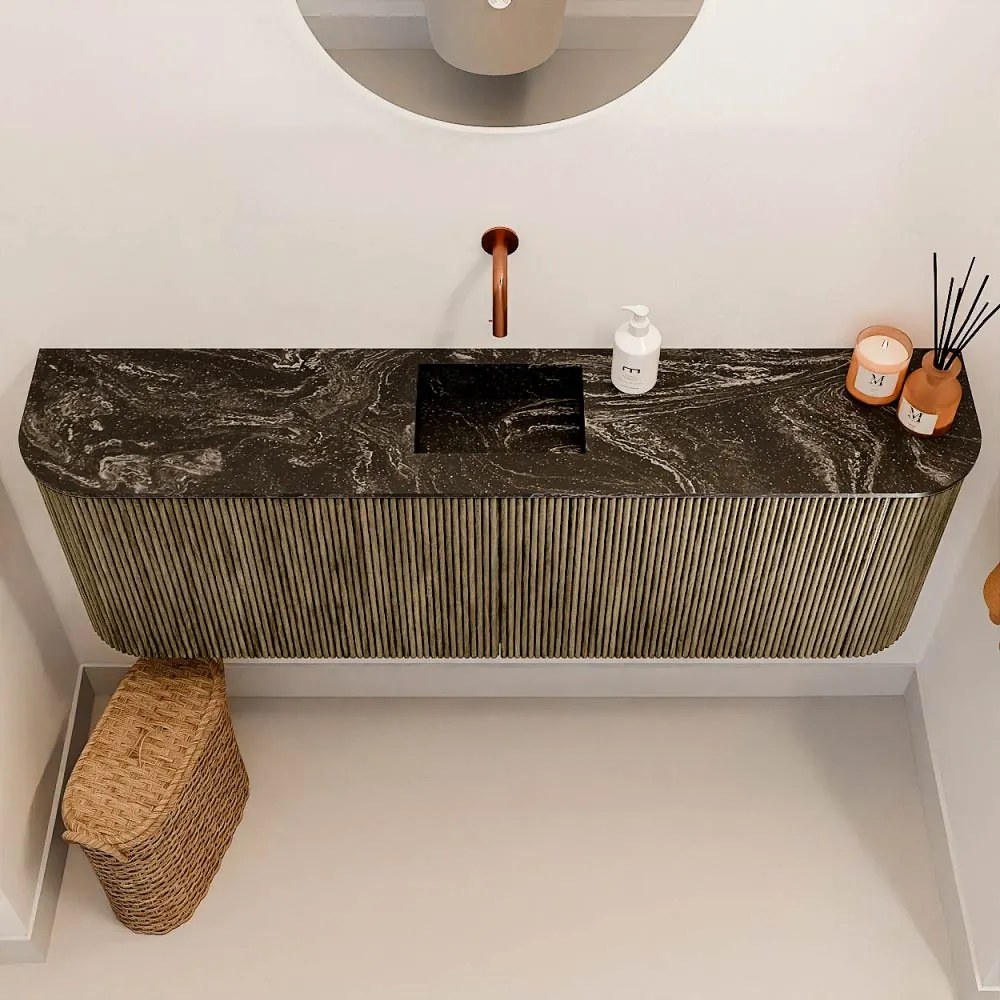 Mondiaz Joya DLux 125cm toiletmeubel ronding links/rechts dusk met wastafel faye midden zonder kraangat lava