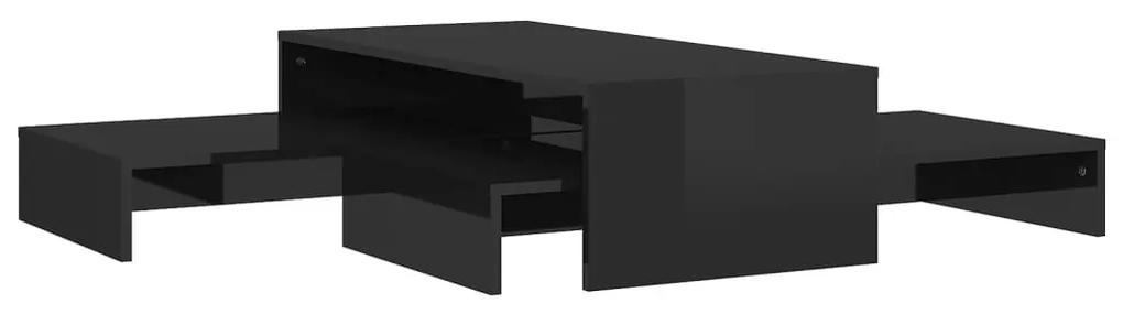vidaXL Salontafelset 100x100x26,5 cm hoogglans zwart