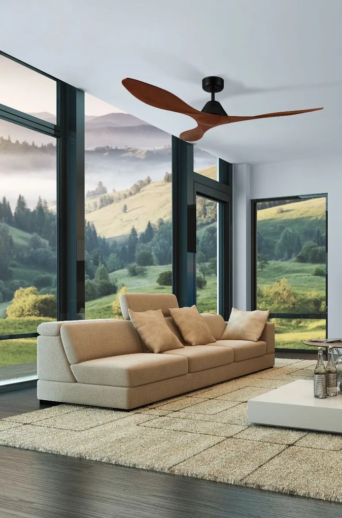 EGLO Antibes 35072 | Plafondventilator 132CM Zwart/Teak
