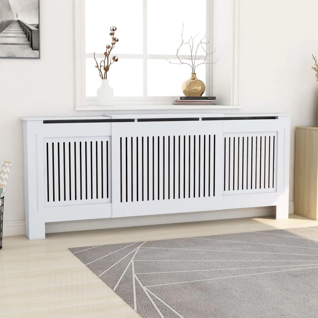 vidaXL Radiatorombouw 205 cm MDF wit