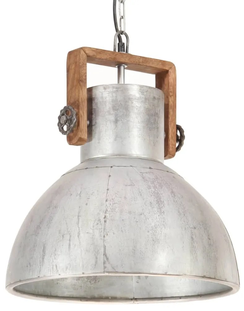 vidaXL Hanglamp industrieel rond 25 W E27 40 cm zilverkleurig