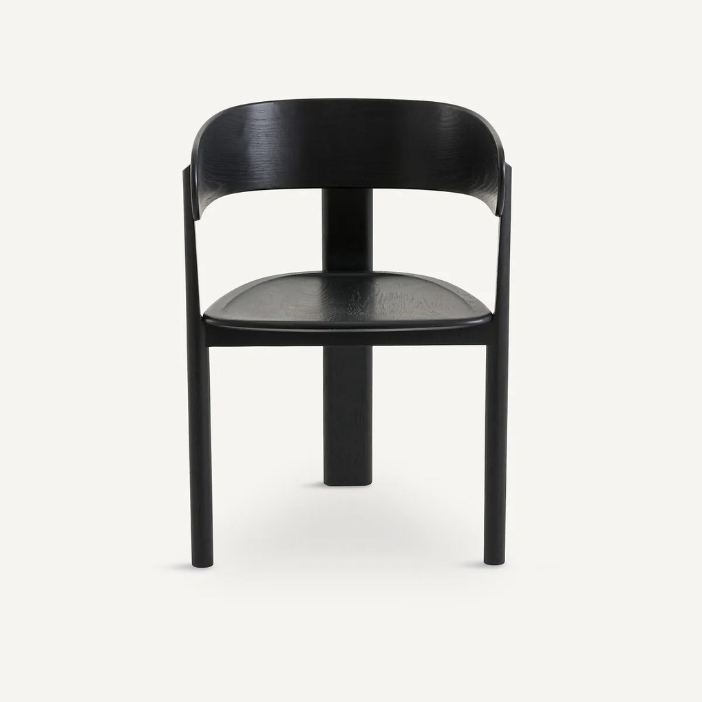 Tafelfauteuil in gebeitst eikenhout, Marais, E. Gallina
