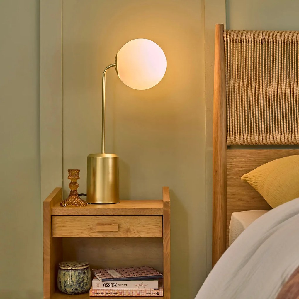 Tafellamp in opaline glas, Moricio