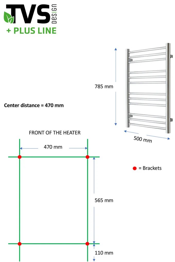 TVS Design Plus handdoekradiator goud geborsteld 189W 78,5x50cm