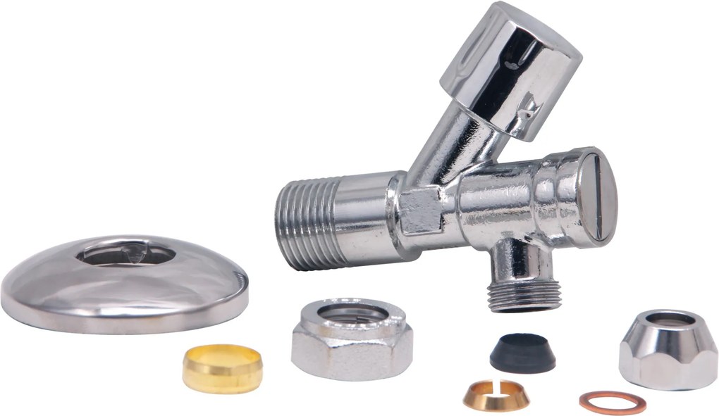 Mueller Round hoekstopkraan met filter 1/2"x3/8" chroom