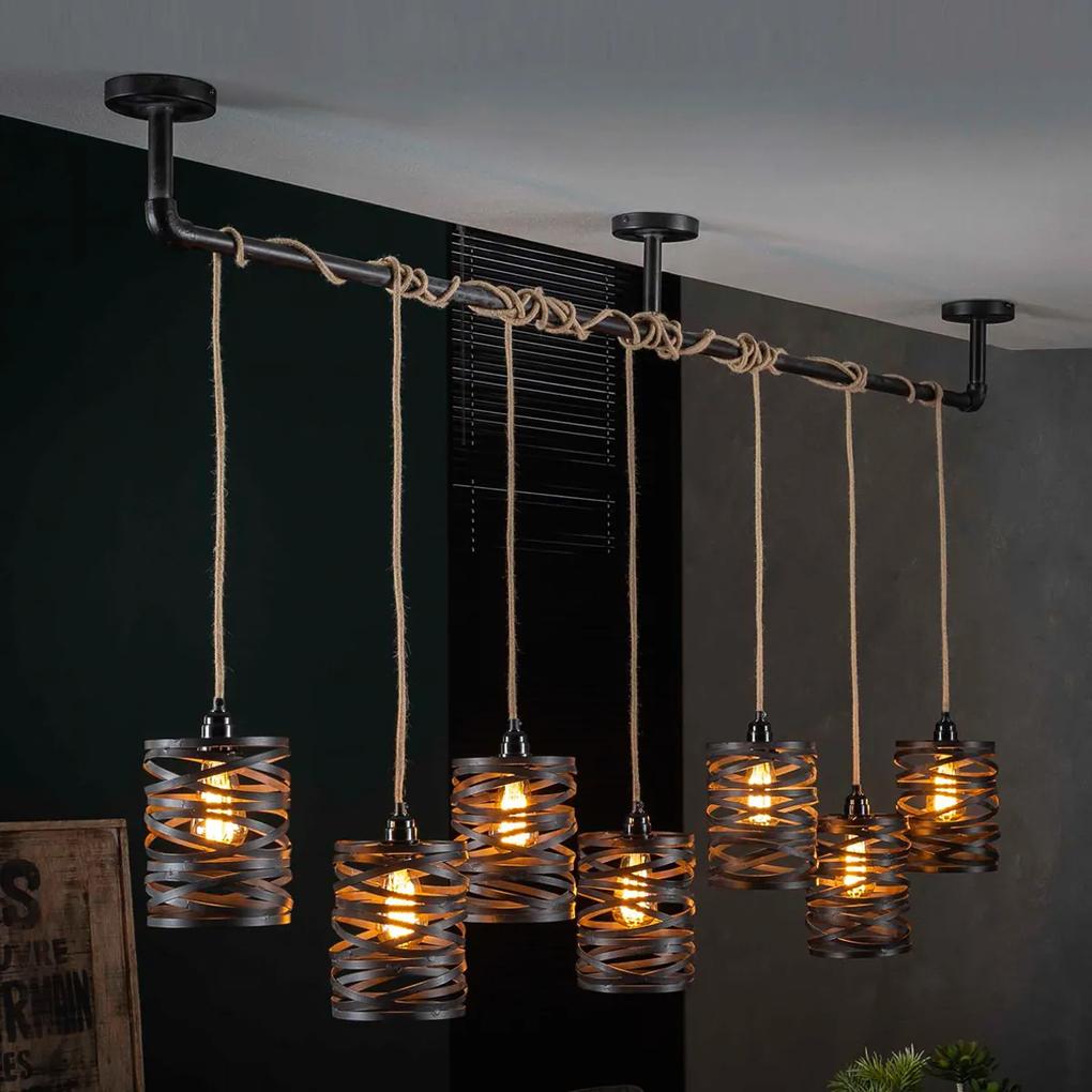 7-delige Metalen Hanglamp Met Touw