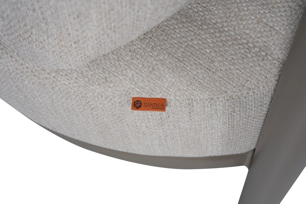 Stoel en Bank Loungeset 5 personen Aluminium Taupe Santika Furniture Santika
