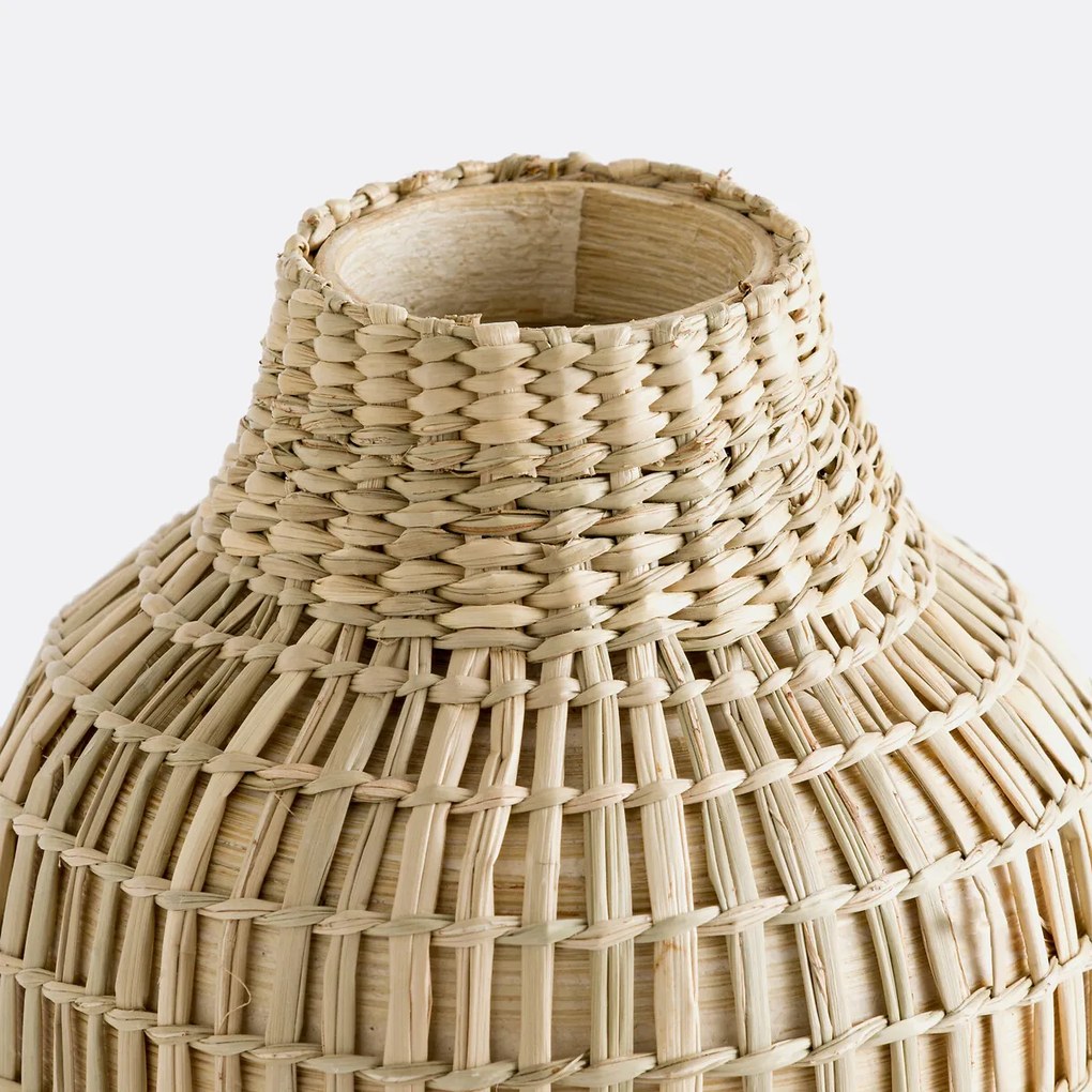 Decoratieve vaas in bamboe, H22 cm, Plooming