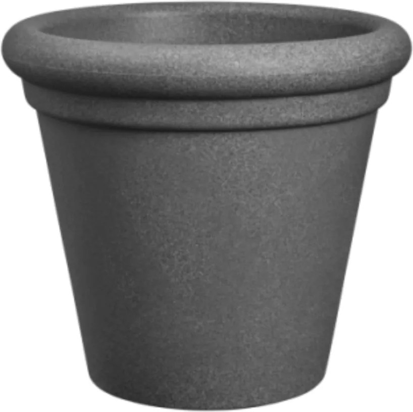 Florus Grace Rim Rond 47cm Bloempot - Antraciet - Met Decoratieve Rand - Voor Binnen&amp;Buiten