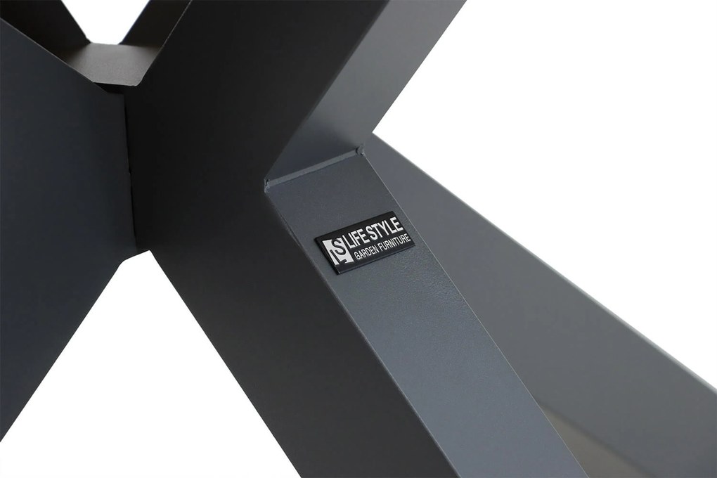 Tuinset 6 personen 215 cm Aluminium Grijs Presto Tarenta/Palermo