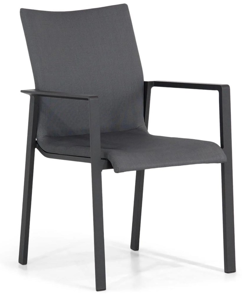 Tuinset Ronde Tuintafel 6 personen 150 cm Aluminium/textileen Grijs  Lifestyle Garden Furniture Rome/Livorno