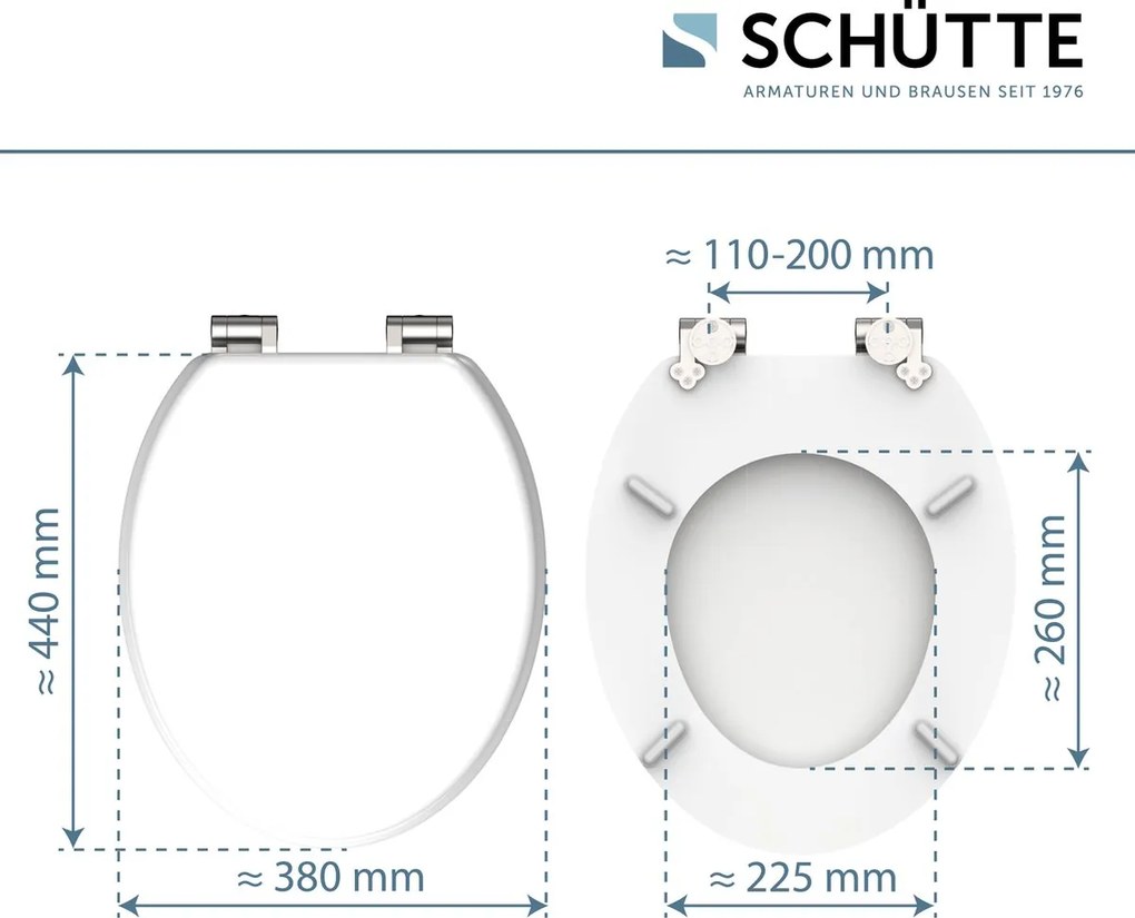 Schutte Bozenik softclose toiletzitting wit glans