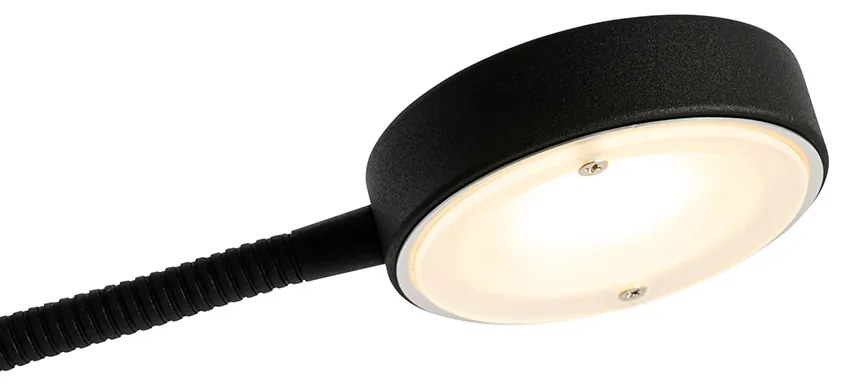 Vloerlamp zwart incl. LED en dimmer met leeslamp - Kelso