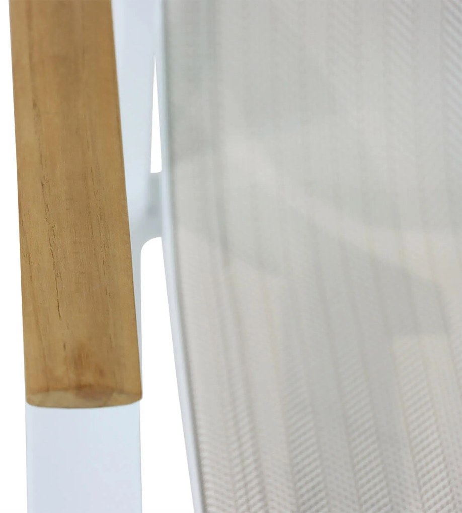 Tuinstoel stapelbaar Aluminium/textileen Wit Lifestyle Garden Furniture Fiora met kussen