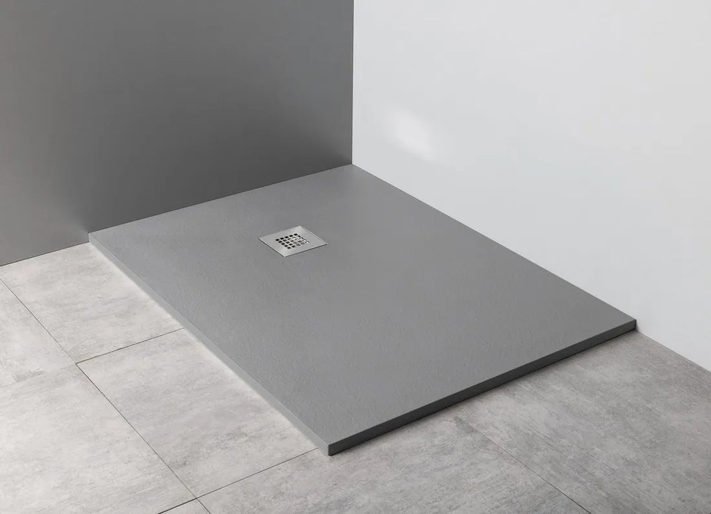 Gelco Mitia rechthoekige douchebak stone-look 140x100cm grijs