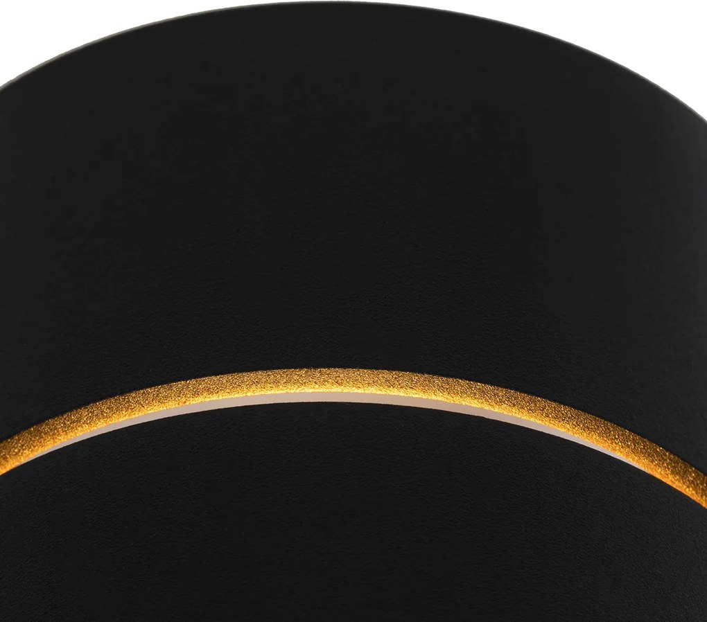 Smart wandlamp zwart met gouden binnenkant incl. Wifi G9 - Ria