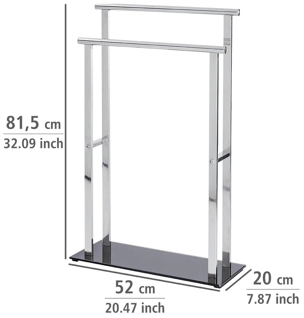 Wenko Lava handdoekhouder 2 armen RVS glanzend/zwart