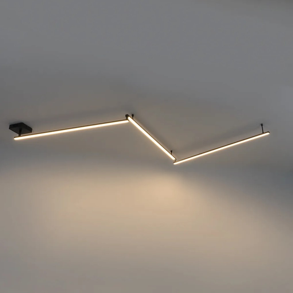 Plafondlamp zwart 300 cm incl. LED 3-staps dimbaar verstelbaar - Annuschka