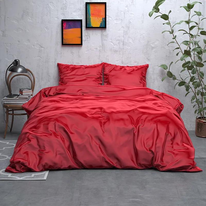Sleeptime Elegance Satijn Geweven Uni - Rood 2-persoons (200 x 220 cm + 2 kussenslopen) Dekbedovertrek
