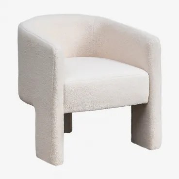 Set Van 4 Eetkamerstoelen Met Armleuningen In Schapenvacht Xastru White - Sklum