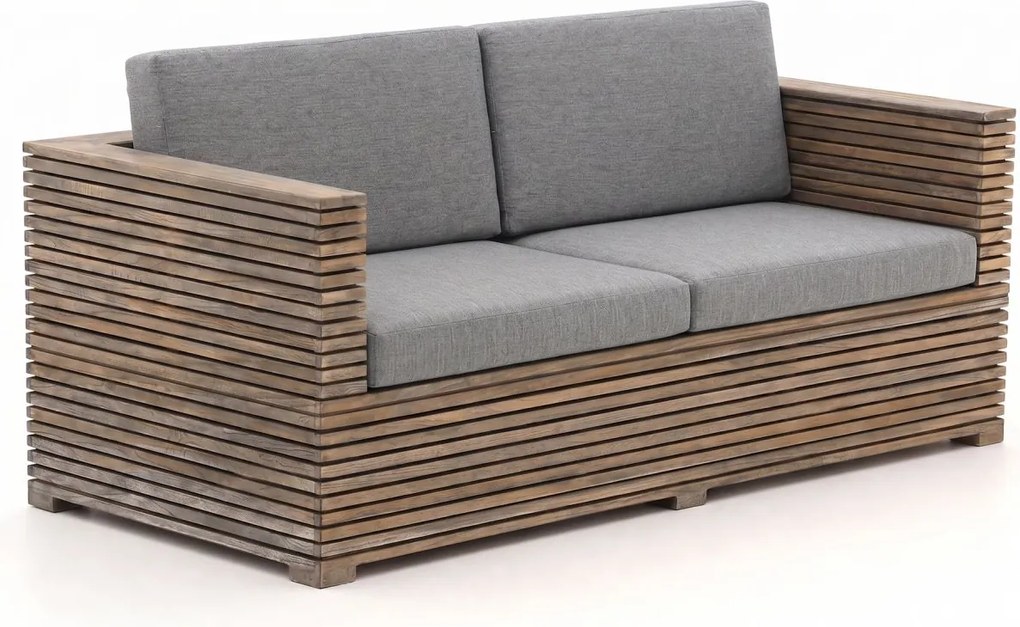Loungebank Tuin ROUGH   | Teakhout | 2 personen | Tuinbank Grijs | 180cm | Incl. kussens | Kees Smit Tuinmeubelen