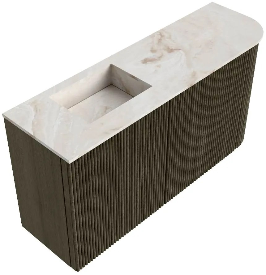 Mondiaz Joya DLux 80cm toiletmeubel ronding rechts shadow met wastafel faye links 1 kraangat frappe