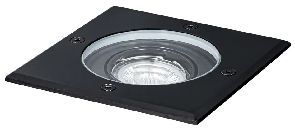 Buiten grondspot zwart vierkant verstelbaar IP65 - Delux