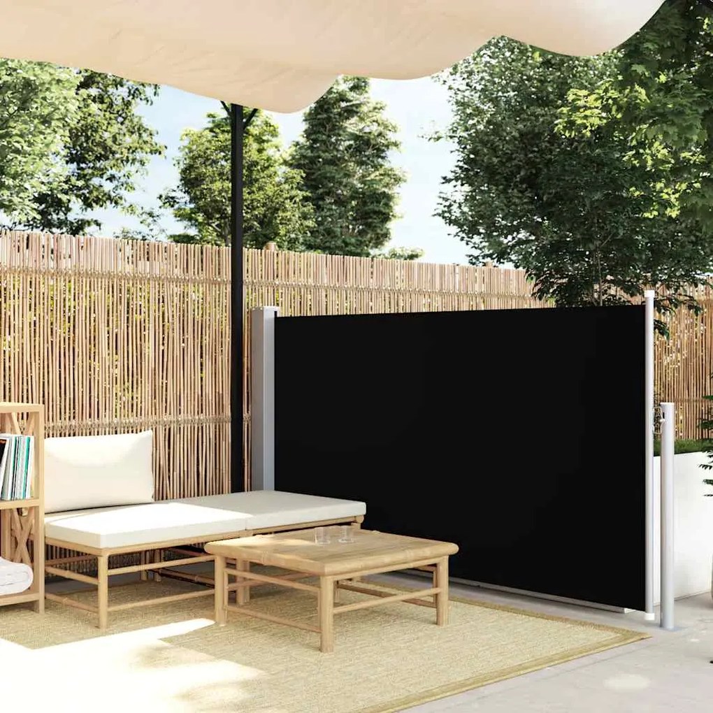 vidaXL Tuinscherm uittrekbaar 100x500 cm zwart