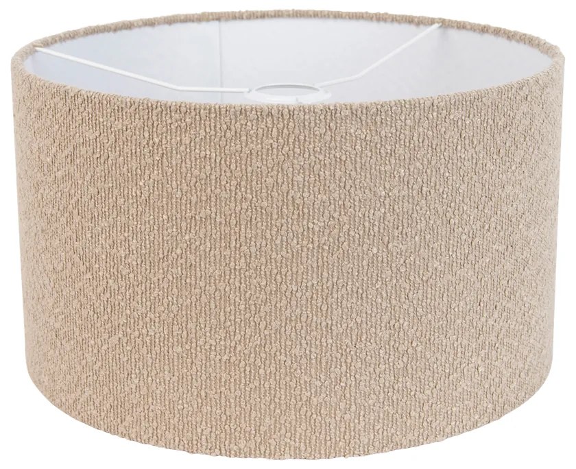 Stoffen lampenkap beige met teddy stof 35/35/20 Modern cilinder / rond rond